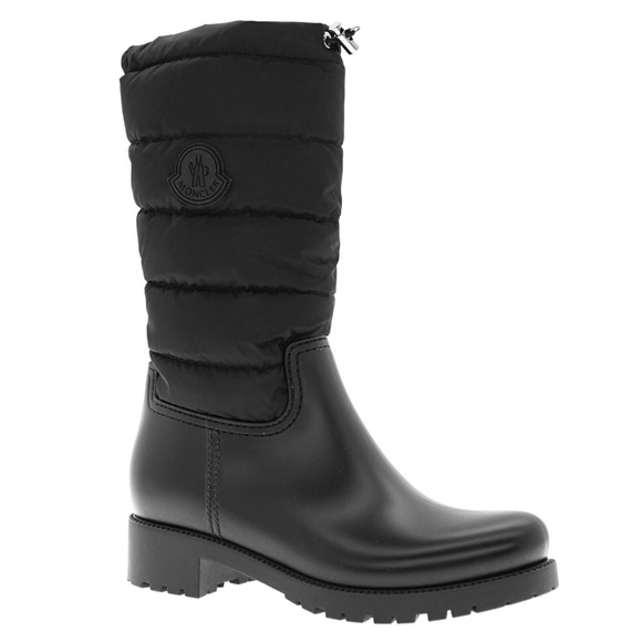 Moncler Ginette Quilted Boots Black Nylon Size 8 New - Picture 1 of 7
